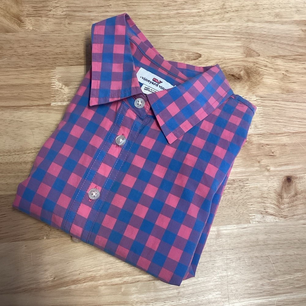 Ladies Vineyard‎ Vines Blyden Tunic Pink/blue Size 4 Gingham Check